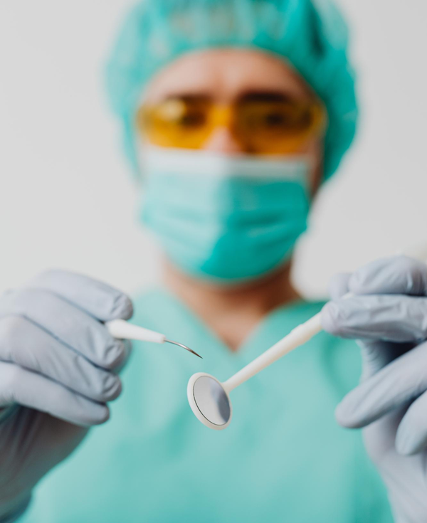 Stages of a dental filling: cleaning decay and placing the filling