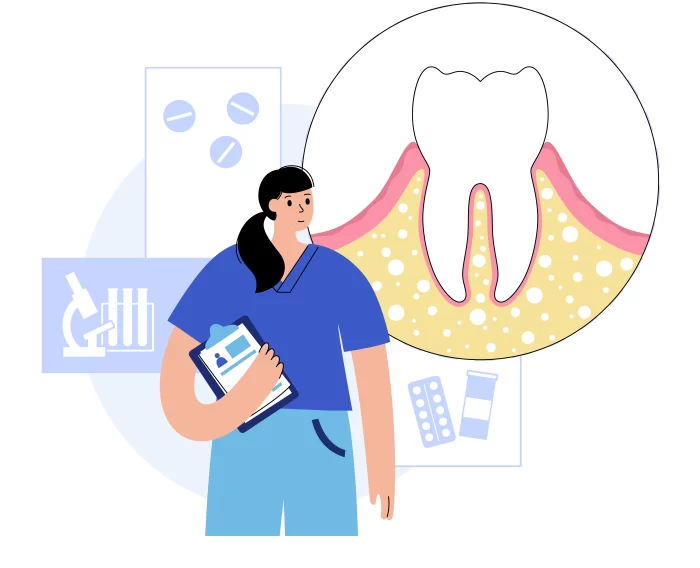 red and swollen gums: the appearance of gum inflammation (gingivitis)