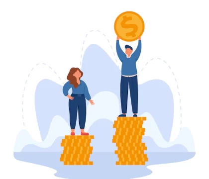 Illustration of stacks of coins representing the cost of teeth whitening