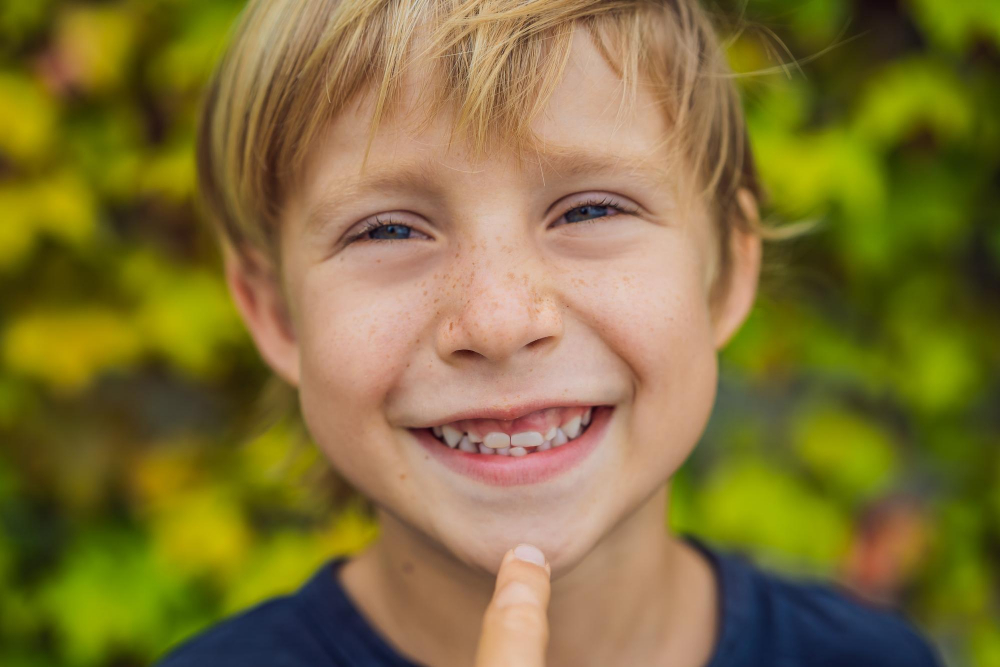 Baby tooth decay and early tooth loss in a child