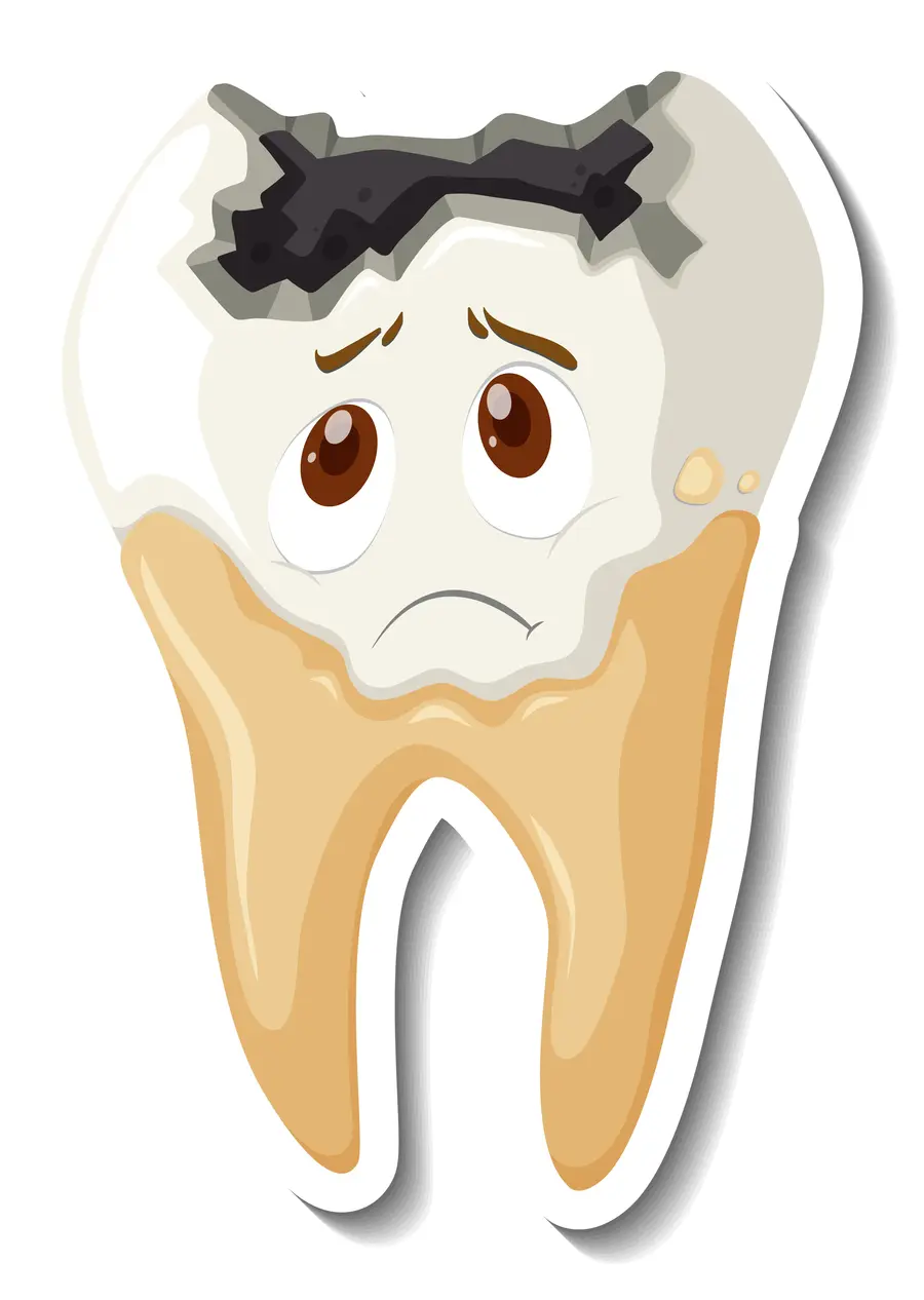 Teeth showing excessive tooth wear