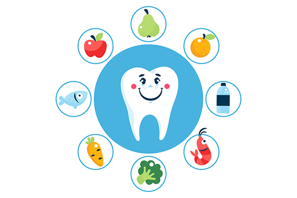 Foods that are good for teeth: dairy products, vegetables, fish and eggs