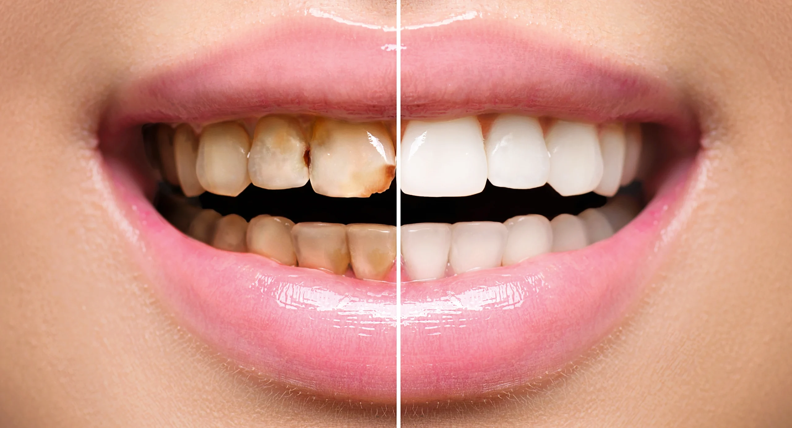 Example of restorative dental treatment repaired with a composite filling