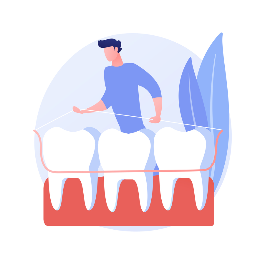 Dental tooth plate abstract concept vector illustration.
